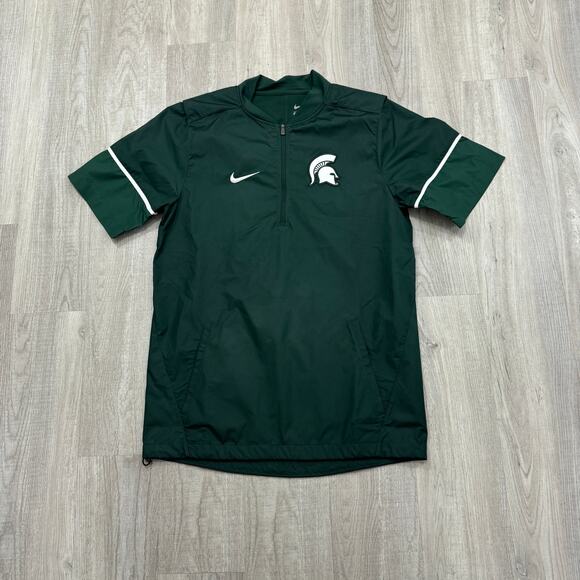 Nike Dri-Fit Michigan State Spartans Windbreaker Small Short Sleeve MSU Baseball - Picture 1 of 8